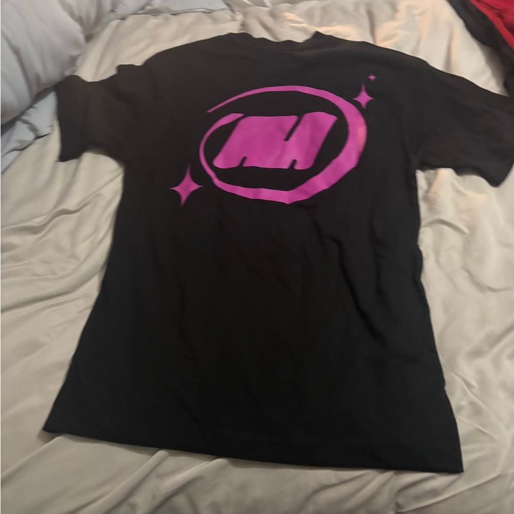 Men's Black Tee with Pink Graphic